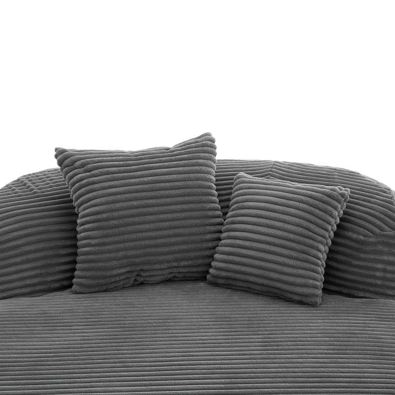 Canapé moderne sans méridienne 51,6 po avec deux coussins de soutien, Gris