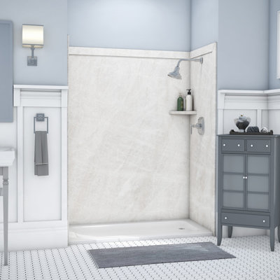Bordure de douche en alcôve dune Flexune 60 po x l 60 po x H 80 po FlexStone