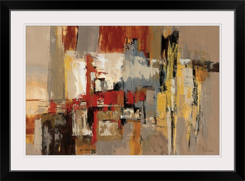 «Melody for Guitare and Sax» par Aniessa, reproduction d'art, H 24 po x l 32 po x p 1 po, Cadre noir