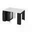 Table de salle à manger extensible avec 3 feuilles centrales amovibles, prise de courant et rangement