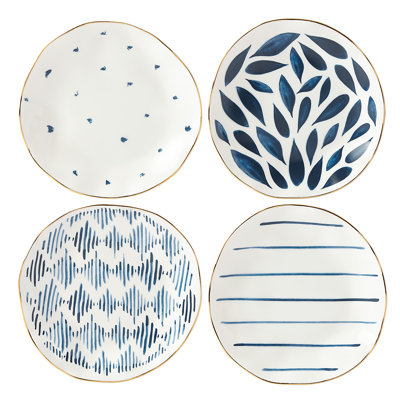 Ensemble d'assiettes apéritif Blue Bay 4 pièces