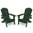 Set Of 2 Weatherproof Plastic Foldable Adirondack Chairs, Spacious Outdoor Patio Fire Side Seats With Cup Trays