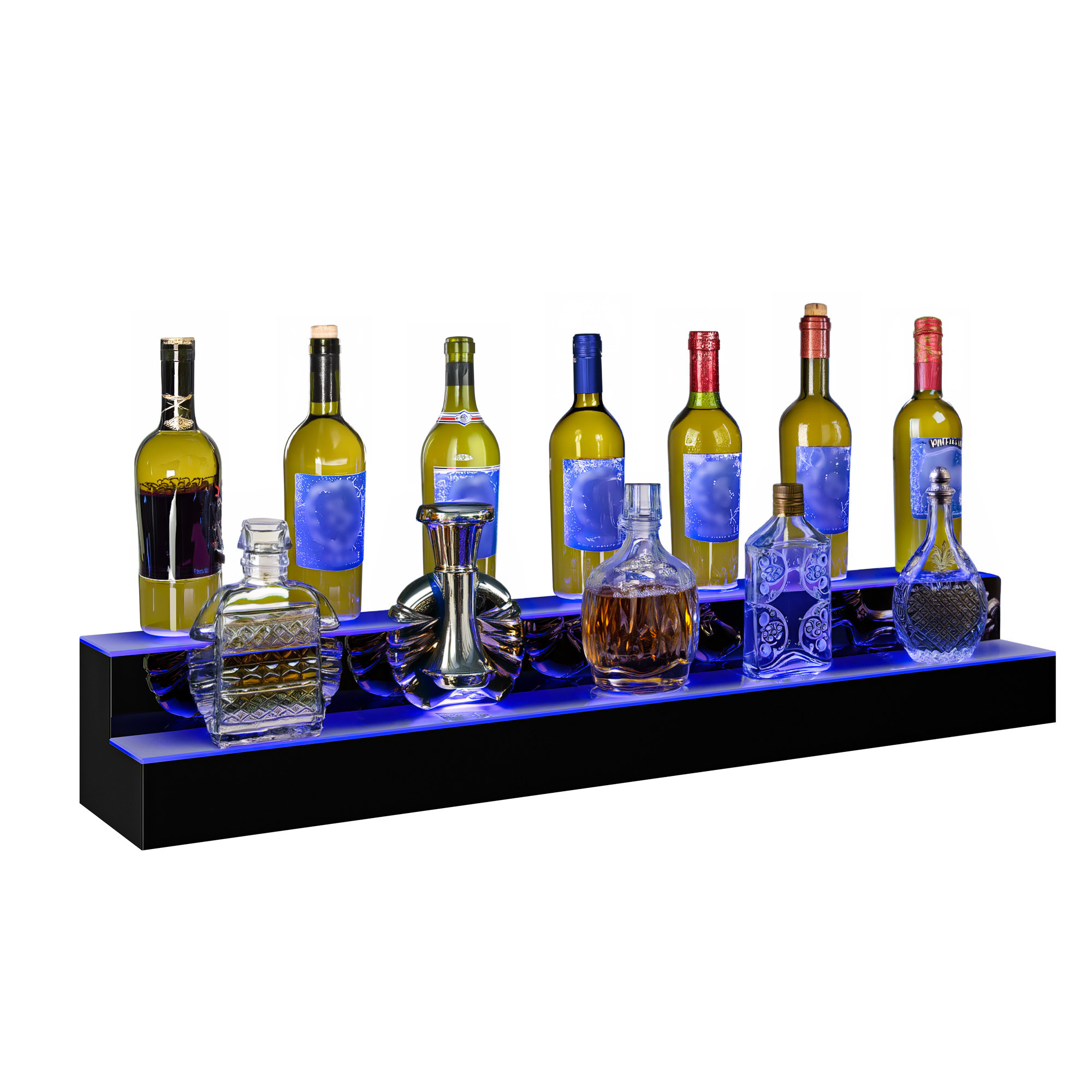 Ivy Bronx Otway 2-Layer Liquor Shelf with LED | Wayfair