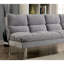 Futon gris avec microfibre et pieds contemporains, convertible en lit pour un support supplémentaire pour la décoration de la maison, l 67 po x l 31 po
