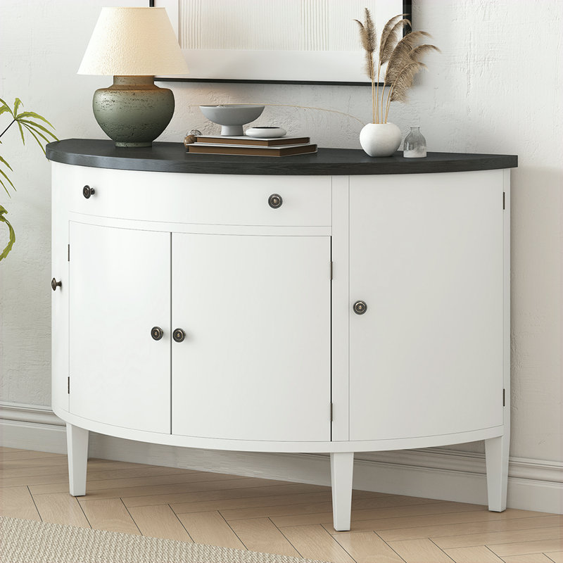 Armoire de rangement courbée pour la maison, Noir / blanc