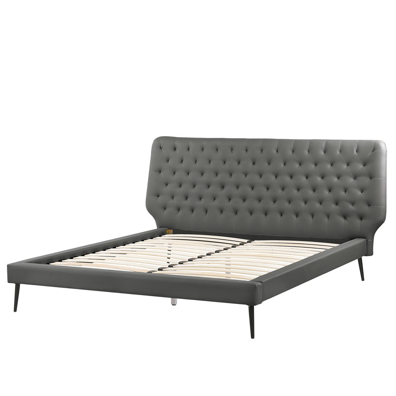 Jody Upholstered Bed, Grey, European Kingsize (160 x 200 cm)