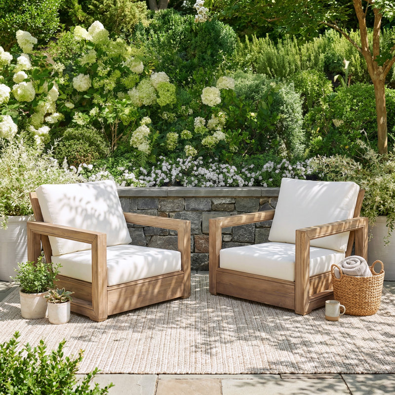Chaise de patio avec coussins Donnie