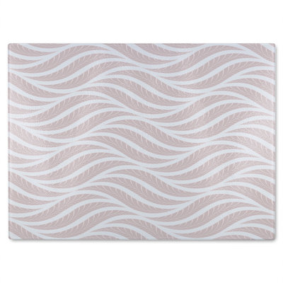 Geometric Pattern With Leaves Glass Chopping Board
