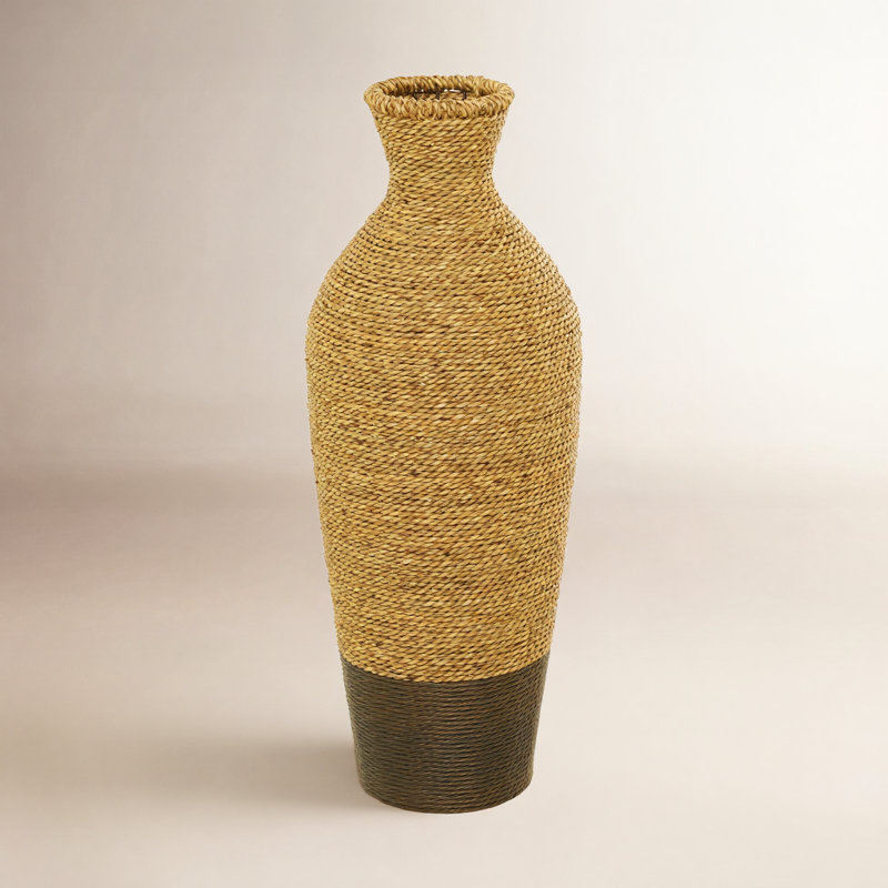 Wolton Brown/Dark Brown Seagrass Table Vase, 27.5" H x 10.2" W x 10.25" D