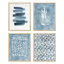 Coups de peinture de feuille de palmier bleu jungle - ensemble de 4 reproductions de cadres photo simples-97762718-97762716