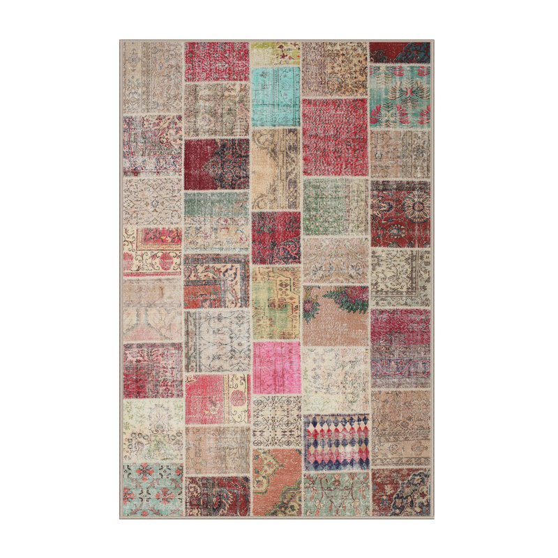 Tapis gris/beige/brun contemporain, Rectangle 7 pi x 9 pi