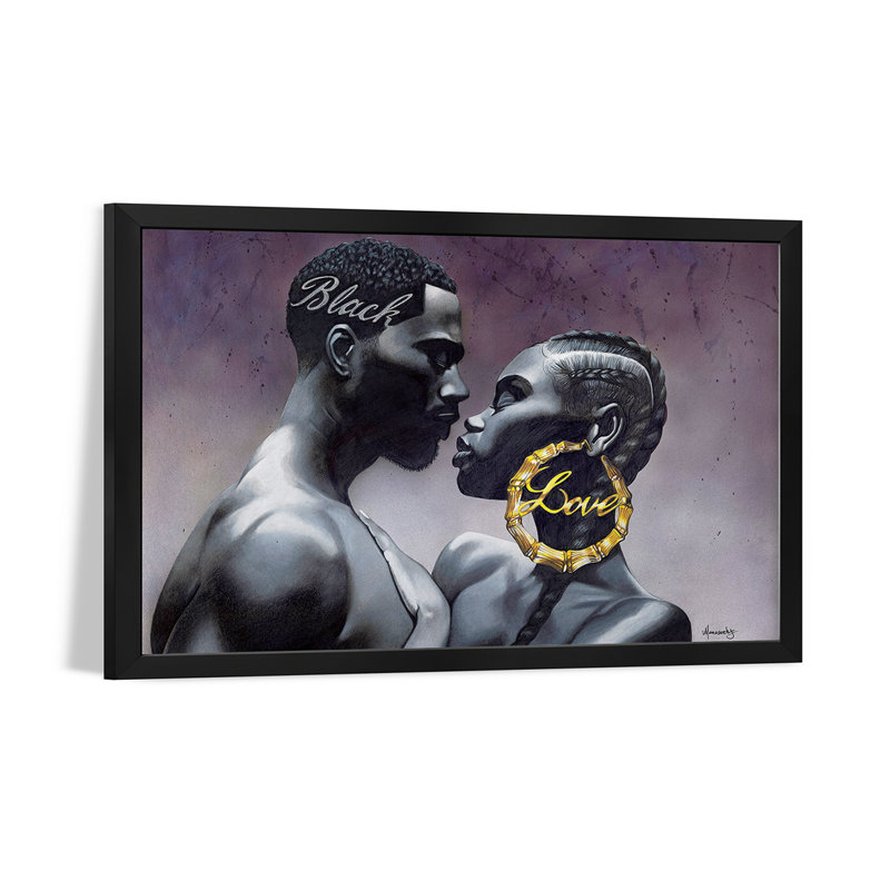 Affiche encadrée "Black Love" par Manasseh Johnson, H 16 po x l 24 po