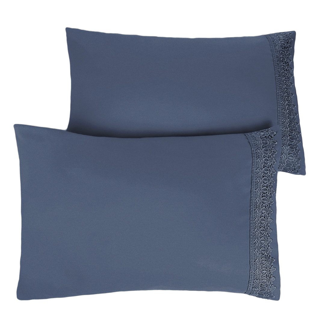 Eldon Two Microfiber Lace Pillowcases by Southshore Fine Linens (Set of 2) SouthShore Fine Linens 