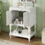 Meuble-lavabo simple 30 po avec pieds tournés et plateau en céramique - blanc-611390901