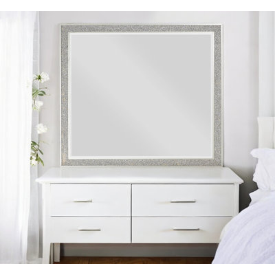 Miroir de commode rectangulaire en bois manufacturé d'Yvett
