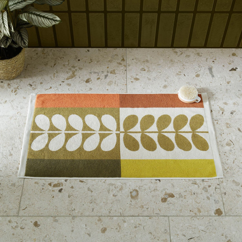 Orla Kiely Stem Check Hazel-Ochre Bath Mat 50x90cm