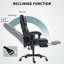 Fauteuil de massage avec 6 points de vibration, similicuir adapté aux animaux de compagnie, fauteuil de bureau inclinable avec support lombaire, repose-pieds, hauteur réglable, roues pivotantes, télécommande, noir-1905218181