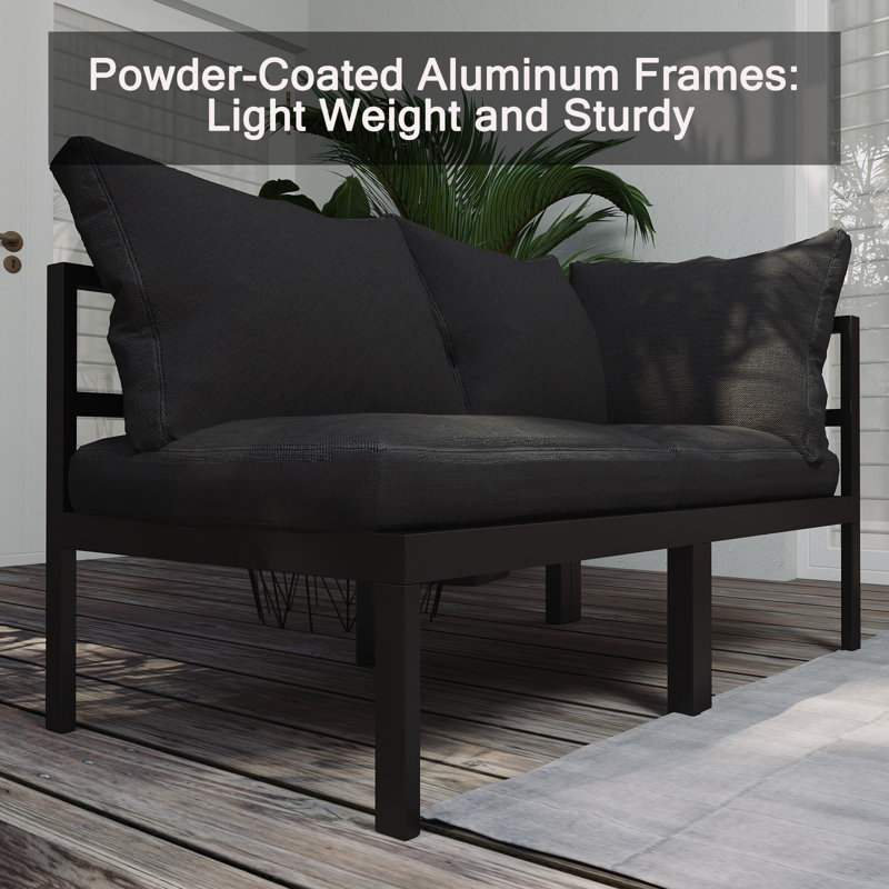 Bobur 6 - Person Modular Patio Conversation Sets with Cushions