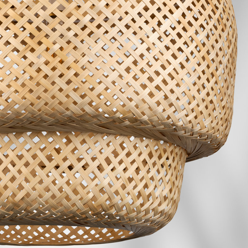 47cm H Raffia Drum Pendant Shade ( Spider ) in Beige