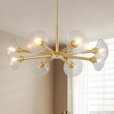 Lustre avec abat-jour en verre transparent Darren Sputnik (ampoule non incluse)