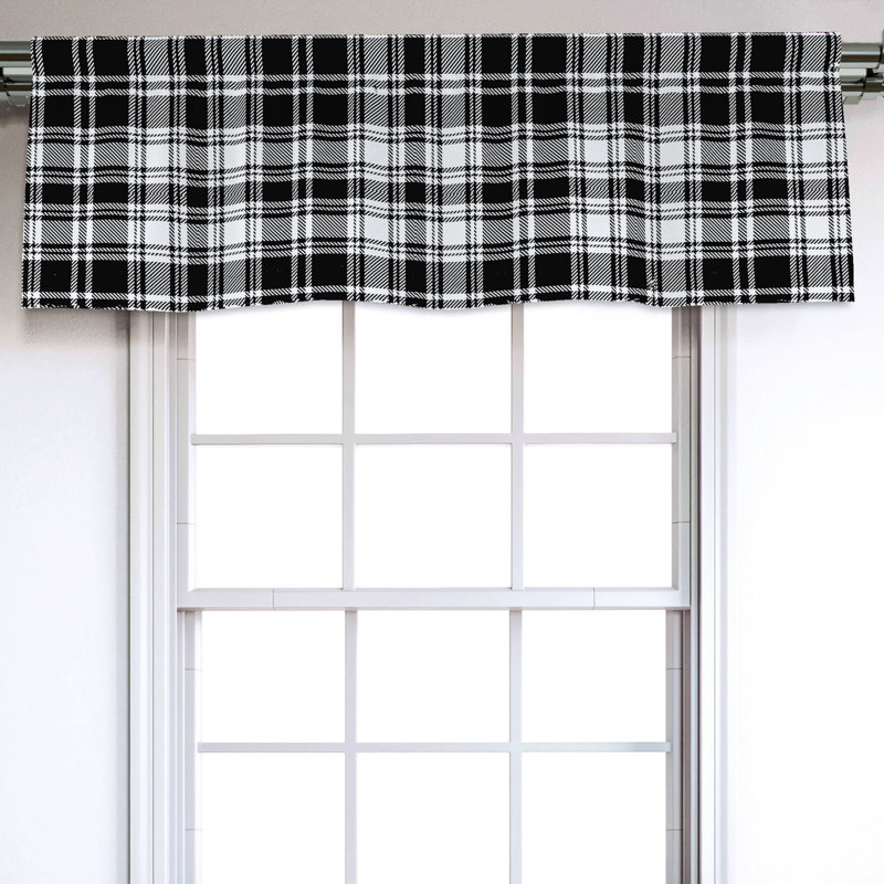 Sateen Plaid Ruffled Window Valance