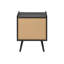 Table d'appoint, table d'appoint, bout, tiroir de rangement, table de chevet, chambre à coucher, salon, stratifié noir, contemporain, moderne-511320365