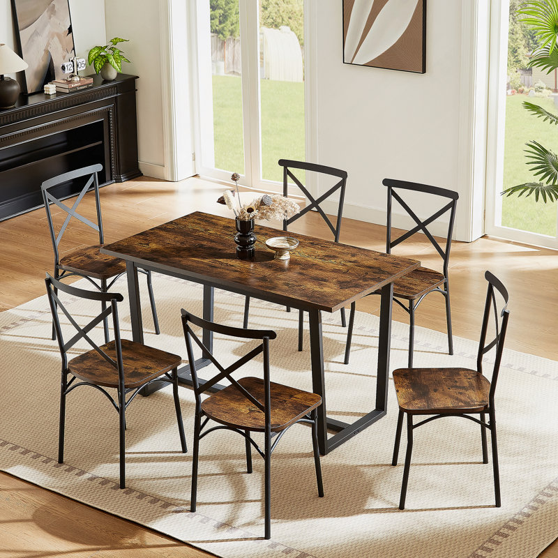 Ensemble de table de salle à manger 7 pièces 7 pièces Parfait pour la cuisine, coin repas