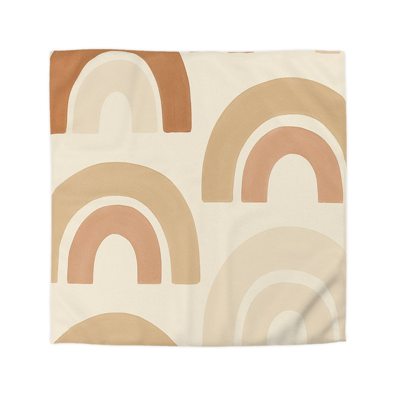Microfiber Duvet Cover Boho Style, Design 50, Queen Duvet Cover, Cream