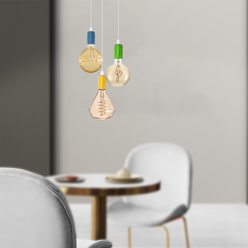 Ludvigs 3 - Light Spray Painted Kitchen Island Pendant, Yes