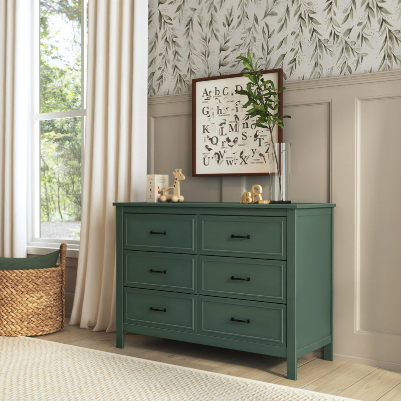 Charlie 6-Drawer Double Dresser, Forest Green