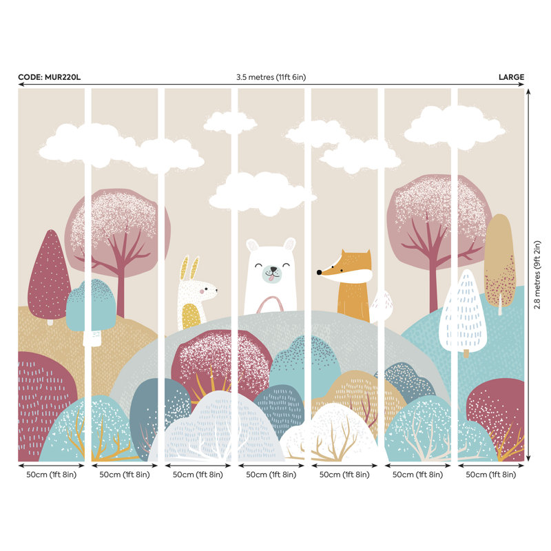 Matte Non-Pasted Wall Mural, 280cm L x 350cm W, Orange