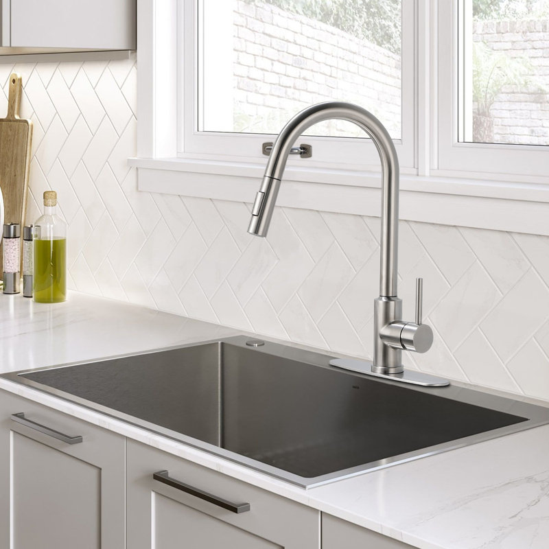 Robinet de cuisine escamotable Wesinus, Nickel brossé