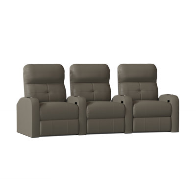 Upholstered Home Theater Seating with Cup Holder