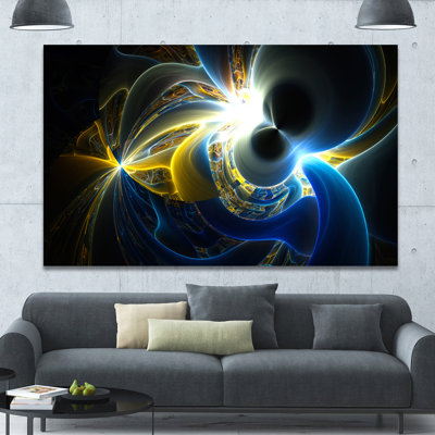 « lueur bleu jaune », impression sur toile tendue