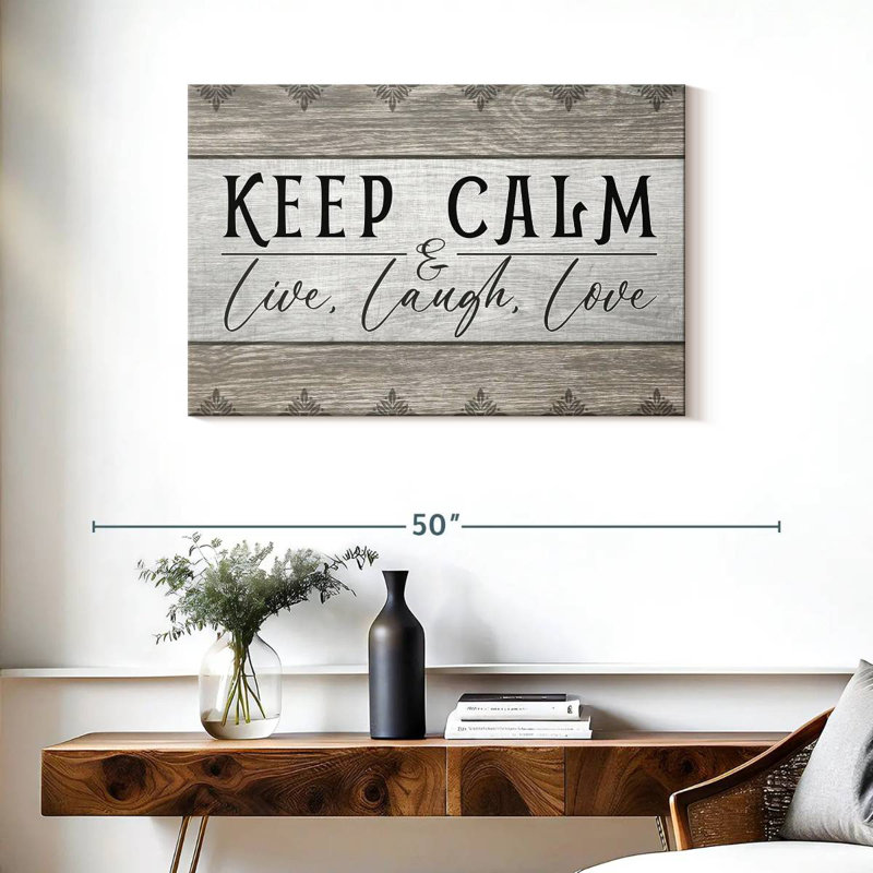 Tergel Keep Calm Patterned Typography, 24" H x 36" W