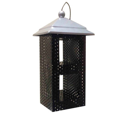 Metal Mesh Sunflower Seed Bird Feeder with Roof