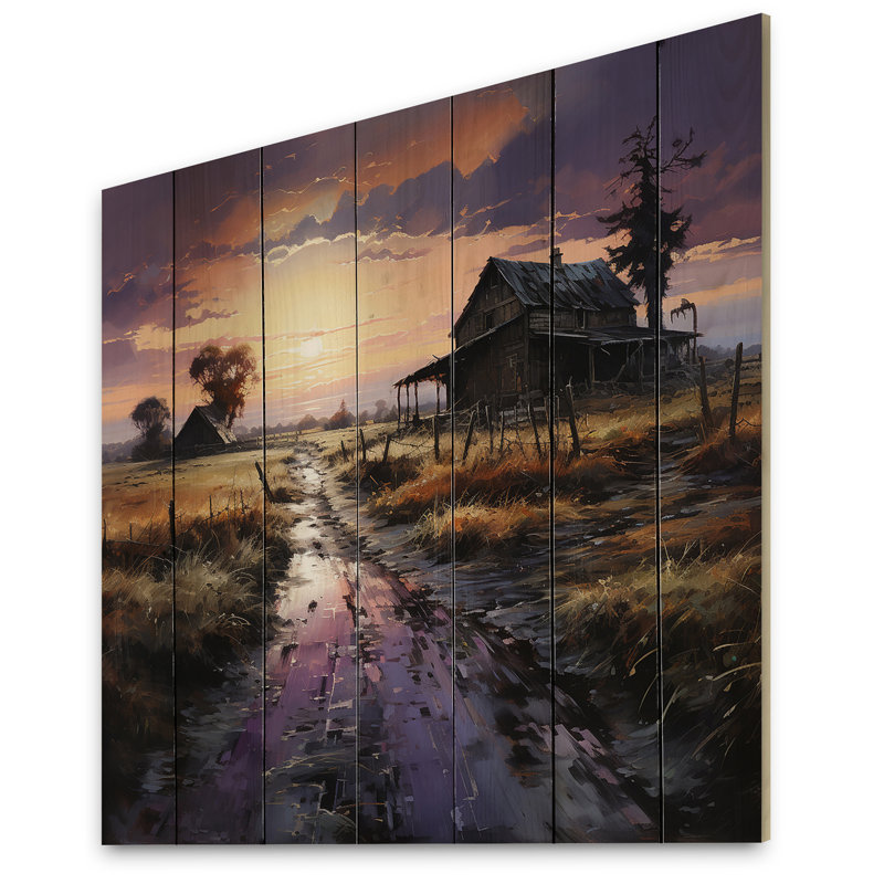 Aspinwall Barns Twilight Shadows - impression sans cadre sur bois, H 30 po x l 30 po x P 0,78 po