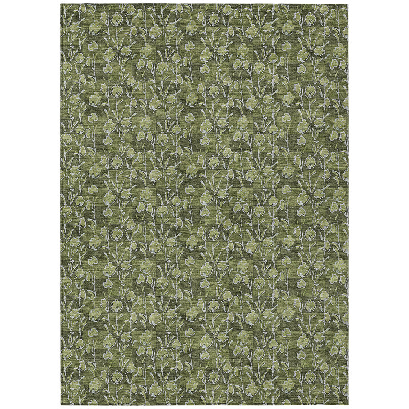 Emeth Washable Floral Indoor / Outdoor Rug, Rectangle 5' x 7'6"