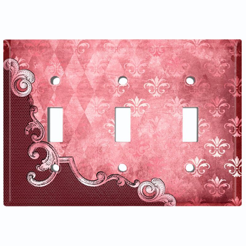 Patterned 3 - Gang Toggle Light Switch Standard Wall Plate