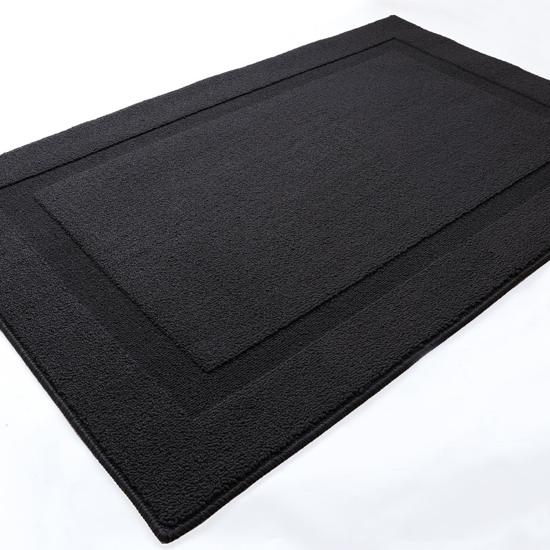 Geometrical Indoor Outdoor Doormat,Machine Washable Low Profile Non-Slip Rug for Front Back Door,Entry, 24" W x 35" L, Black