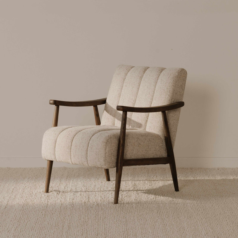 Cabragh Textured Upholstery Armchair, Beige Polyester Blend
