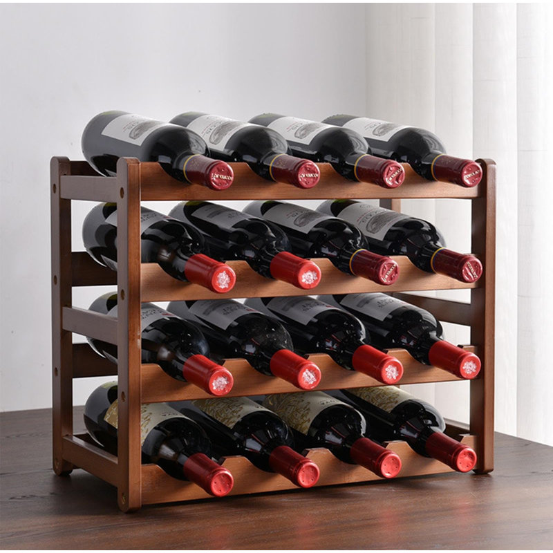 16 Bottle Wine Bottle Rack Brown