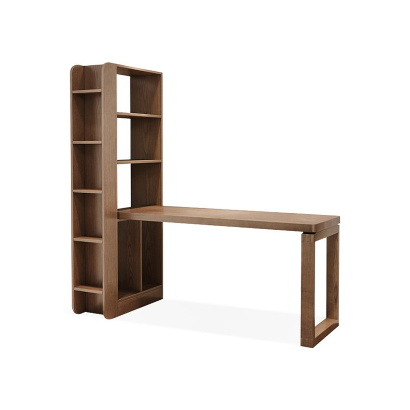 Bureau rectangulaire brun en bois massif, H 70,87 po x l 62,99 po x P 21,65 po