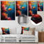«Blue Orange Coral Marine Fish Life I» - décoration murale art corail-580413846-580413855