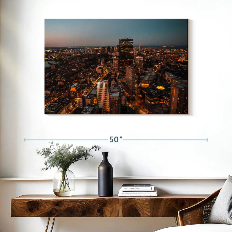 Ravi Busy Boston Skyline, H 26 po x l 39 po