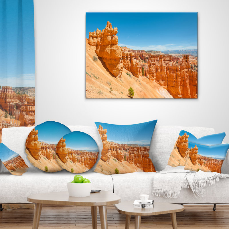 Magnifique coussin imprimé Bryce Canyon, 16 po x 16 po, Coussin décoratif