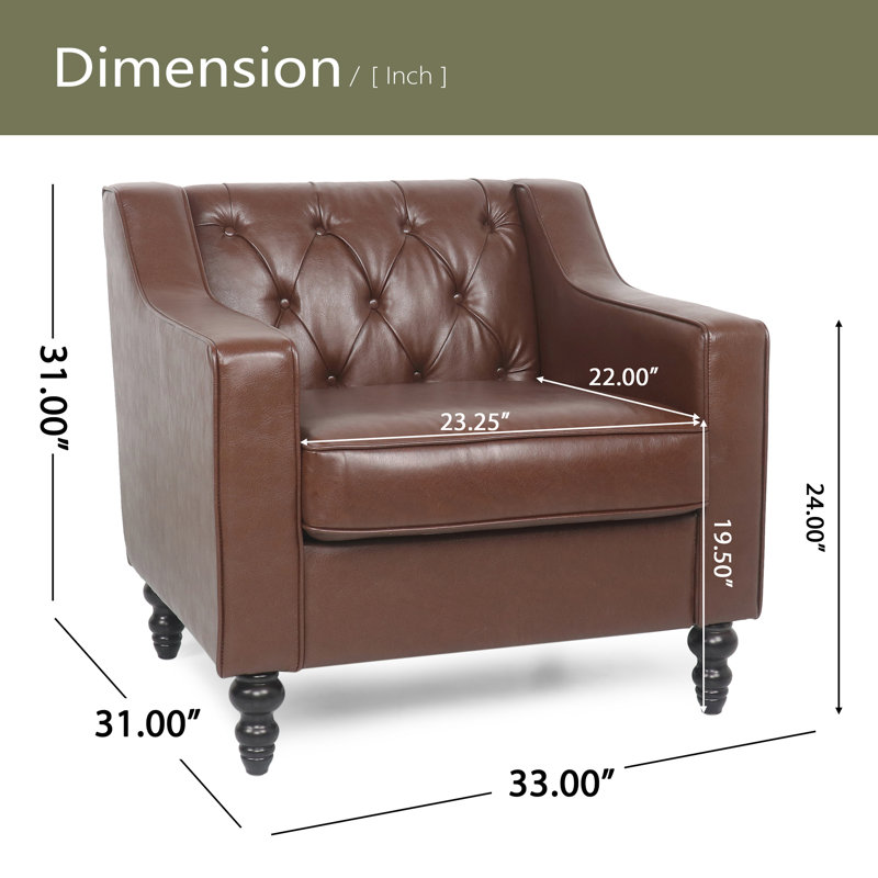 Fauteuil club, Marron foncé