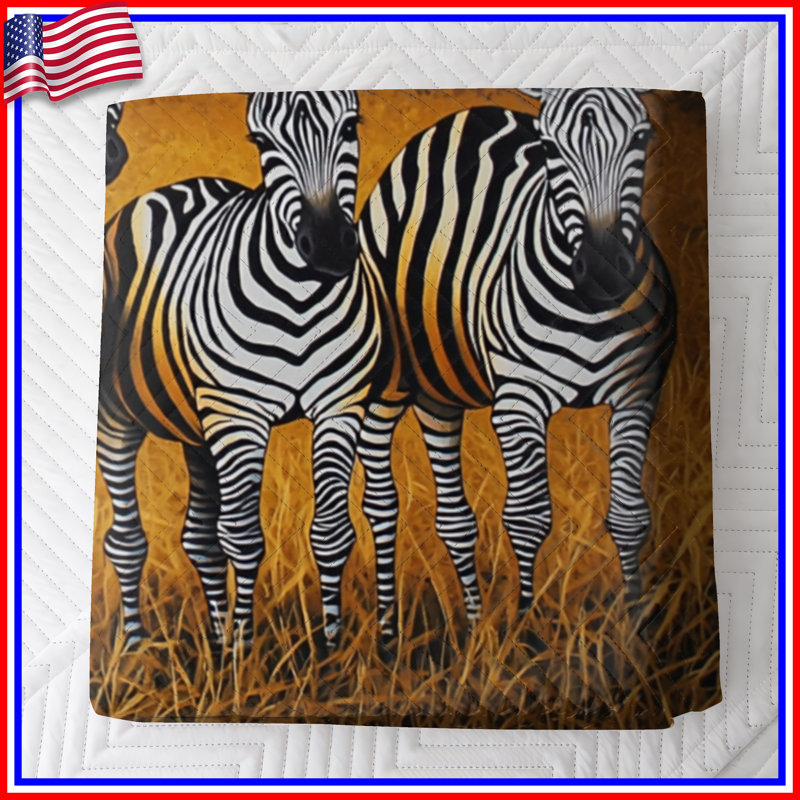 Couvre-lit matelassé Zebras In Savannah toutes tailles, Double