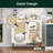 Rattan Cabinet, Sideboard Buffet Storage Cabinet With 2 Doors Kitchen Sideboard Furniture With Natural Rattan, White