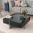 31.5"X 31.5", Unique Design Coffee Table With 4 Hidden Storage Compartments, Square Cocktail Table With Extendable Sliding Tabletop, UV High-Gloss Design Center Table-1349136629